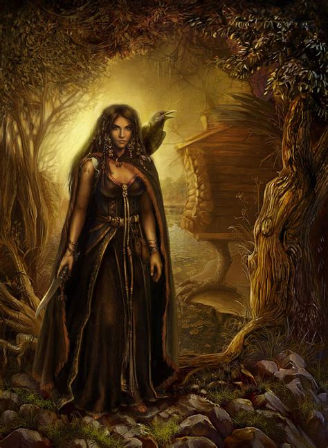 The mystical witch's connection to nature and the elements